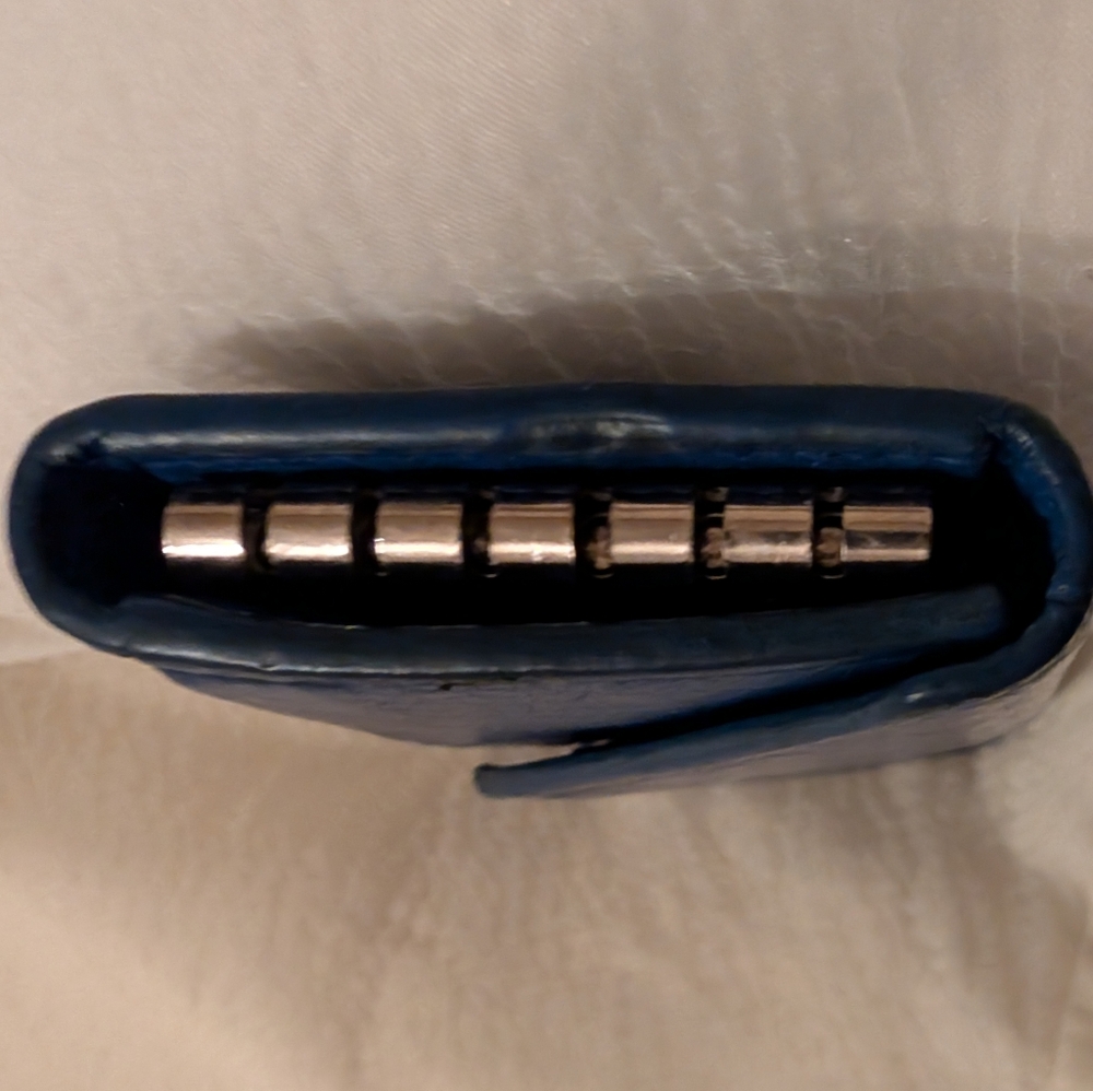 BALENCIAGA Papier 6-Key Case Leather Blue VGUC - Picture 10 of 11